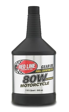 Red Line Oil 42704 Full Synthetic 80W Motorcycle Gear Oil with Shockproof (1 quart)