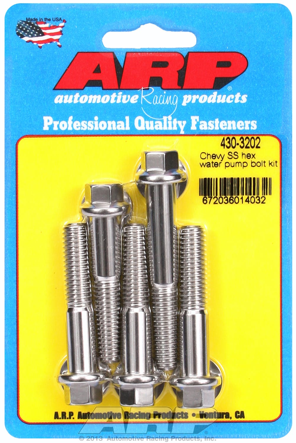 ARP 430-3202 Stainless Steel hex water pump bolt kit