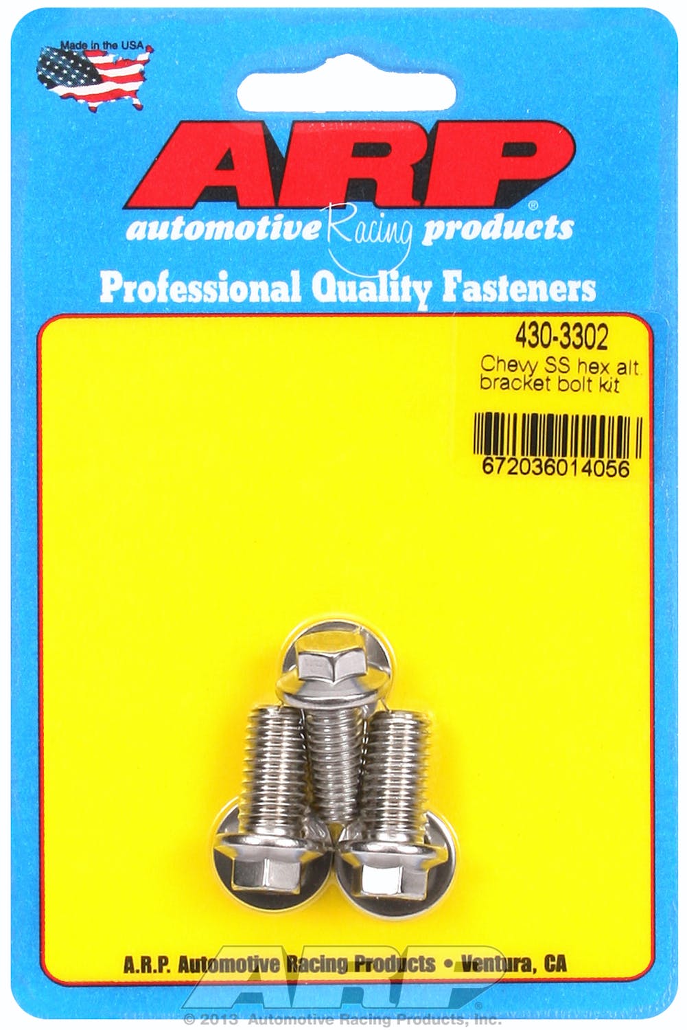 ARP 430-3302 Stainless Steel hex alternator bracket bolt kit