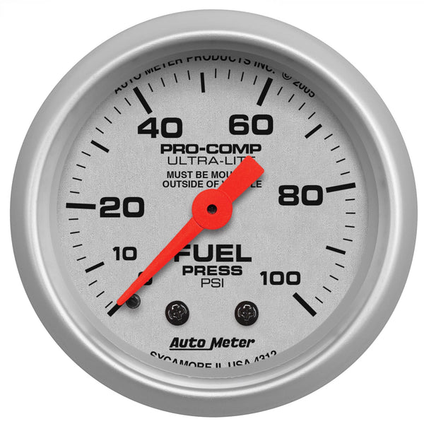 AutoMeter Products 4312 Fuel Pressure 0-100 PSI