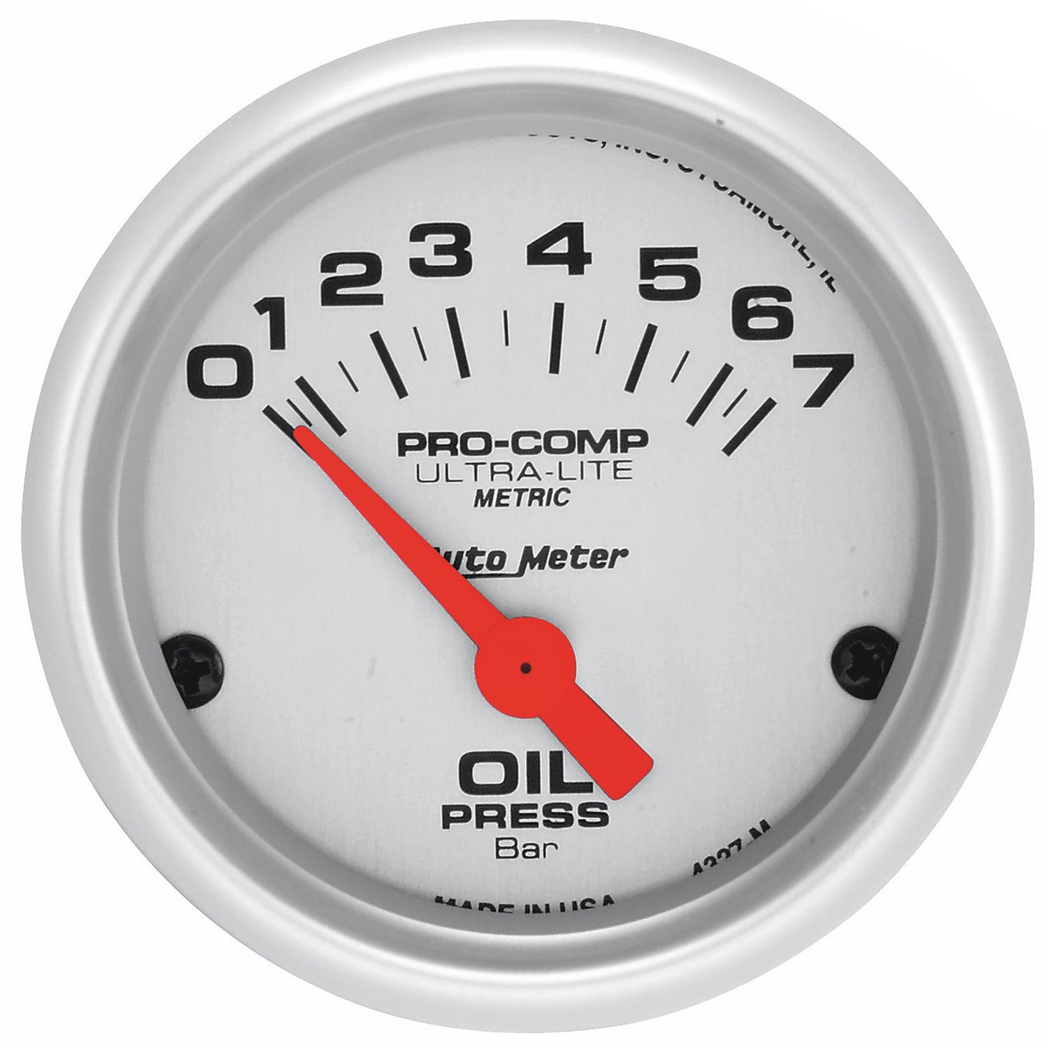 AutoMeter Products 4327-M Gauge; Oil Pressure; 2 1/16in.; 7 BAR; Electric; Ultra-Lite