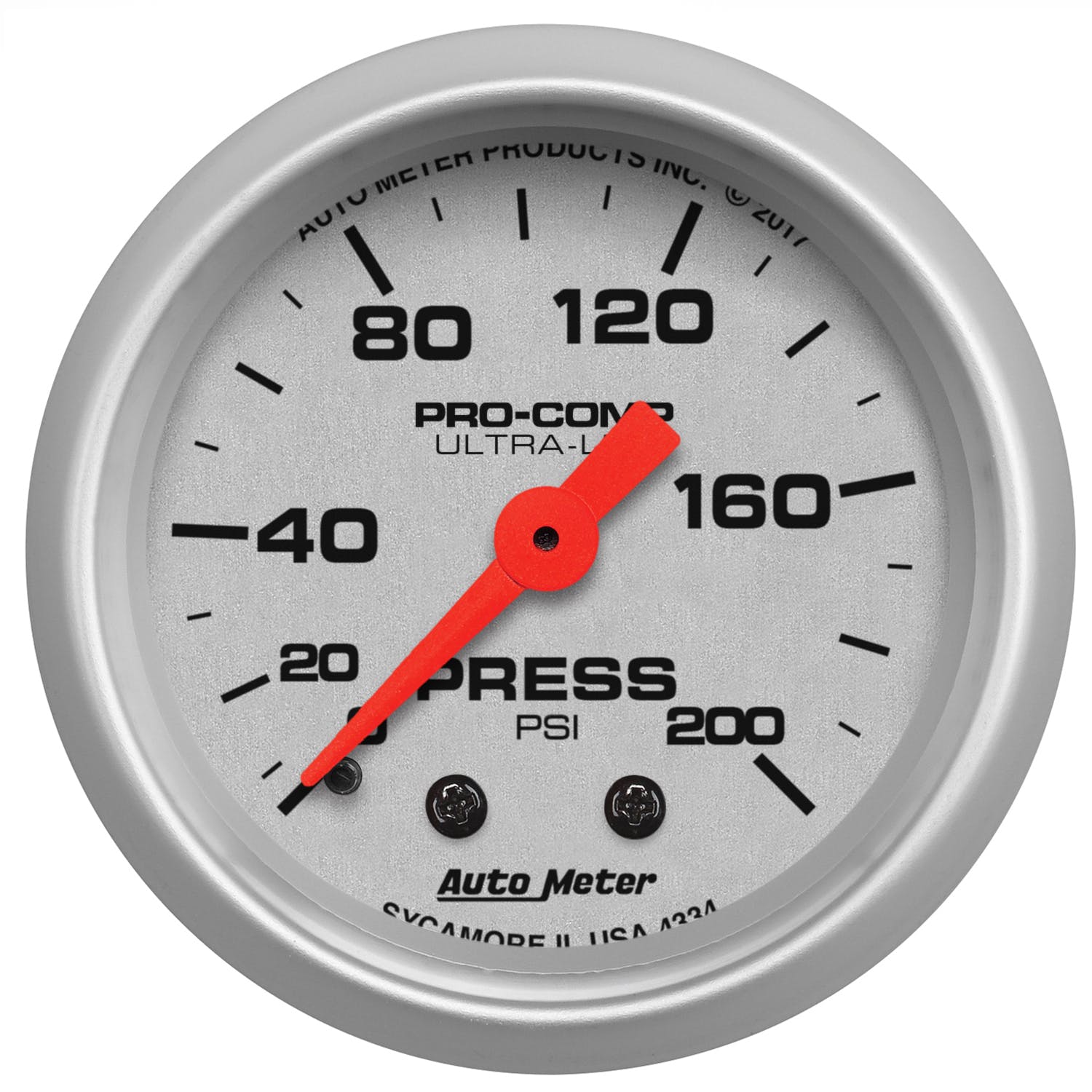 AutoMeter Products 4334 Air Pressure Gauge 2 1/16, 200psi, Mechanical, Ultra-Lite