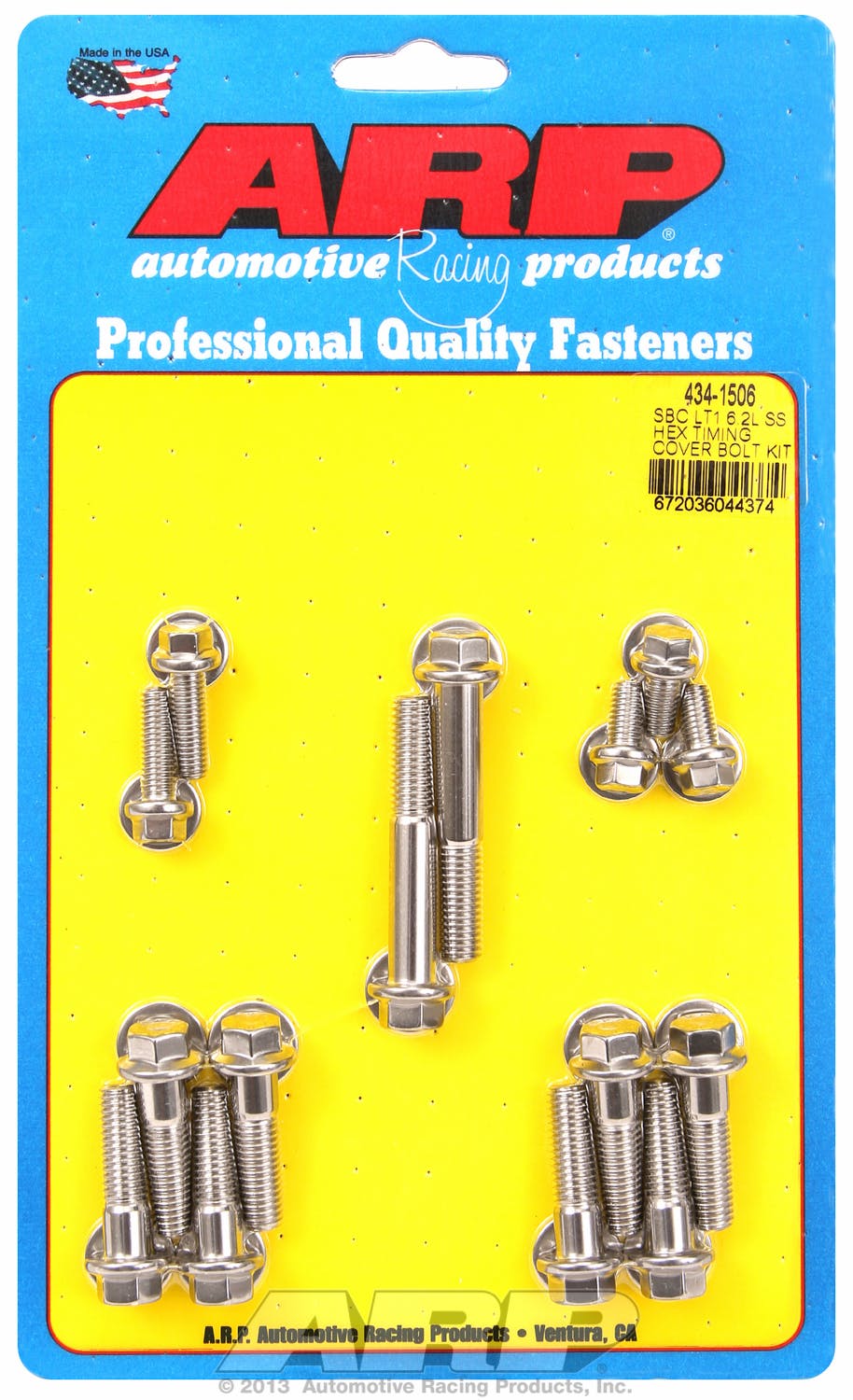 ARP 434-1506 Stainless Steel hex timing cover bolt kit