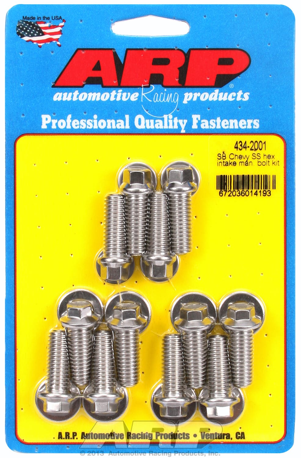 ARP 434-2001 Stainless Steel hex intake manifold bolt kit