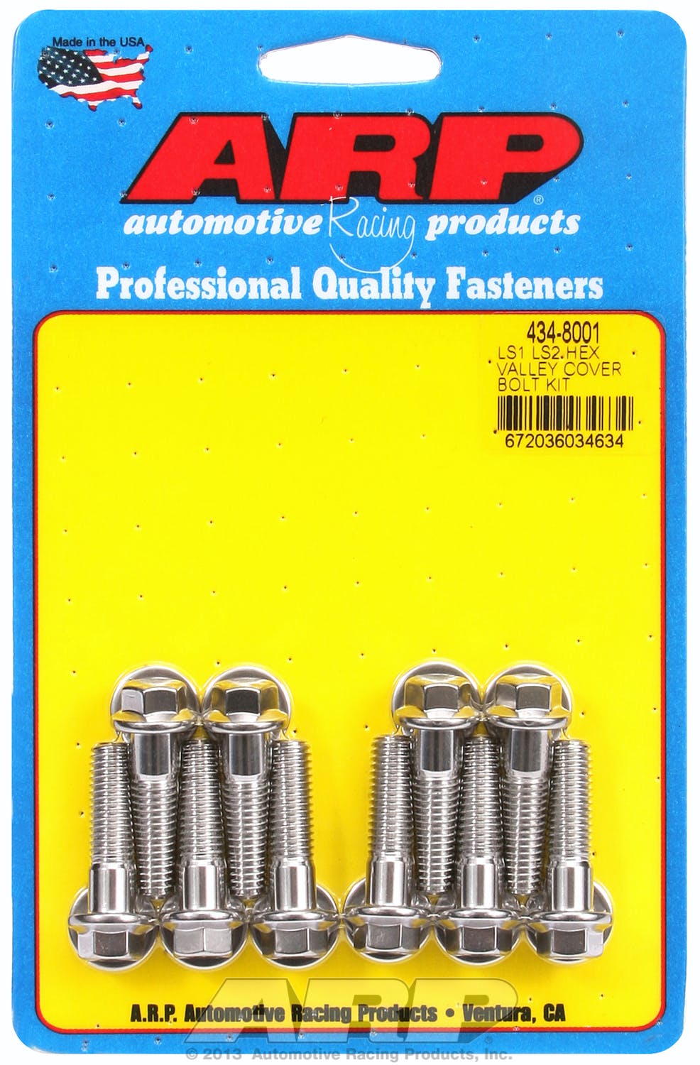 ARP 434-8001 Stainless Steel hex valley cover bolt kit