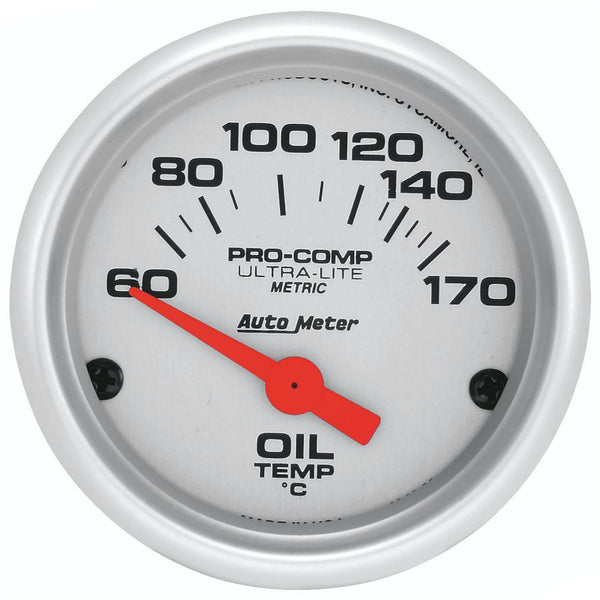 AutoMeter Products 4348-M Gauge; Oil Temp; 2 1/16in.; 60-170° F; Electric; Ultra-Lite
