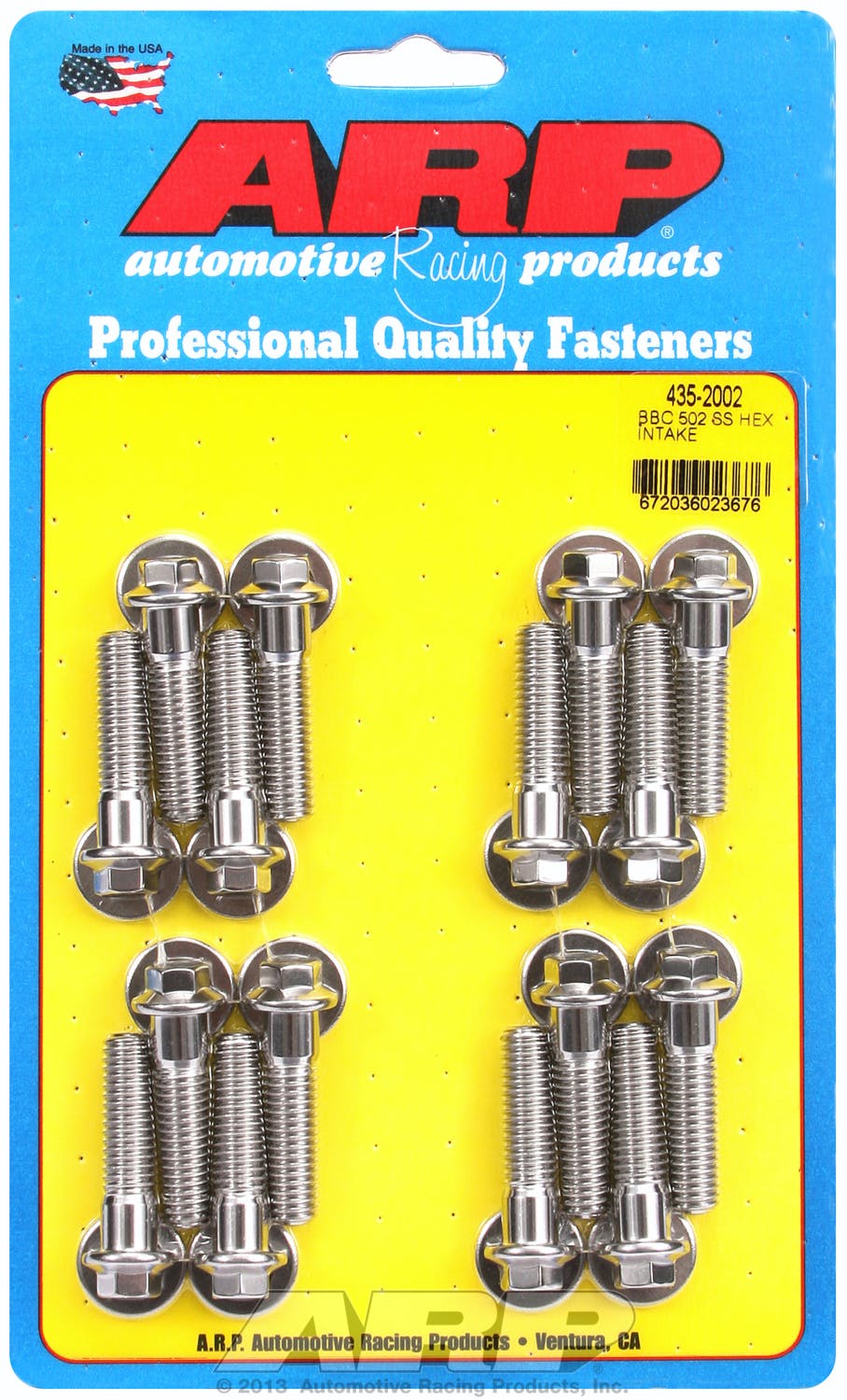 ARP 435-2002 502 Stainless Steel hex intake manifold bolt kit