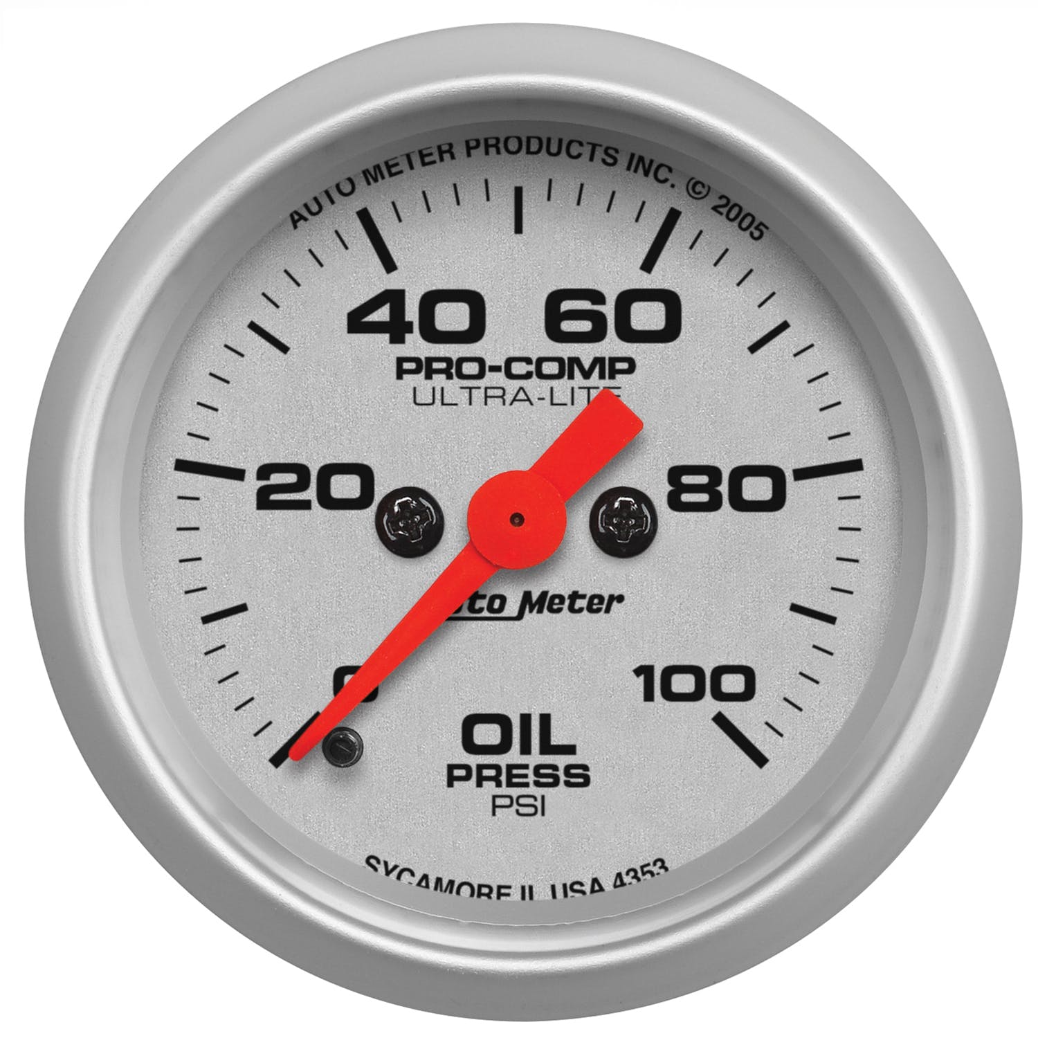 AutoMeter Products 4353 Oil Pressure Gauge, 2 1/16, 100Psi, Digital Stepper Motor, Ultra-Lite