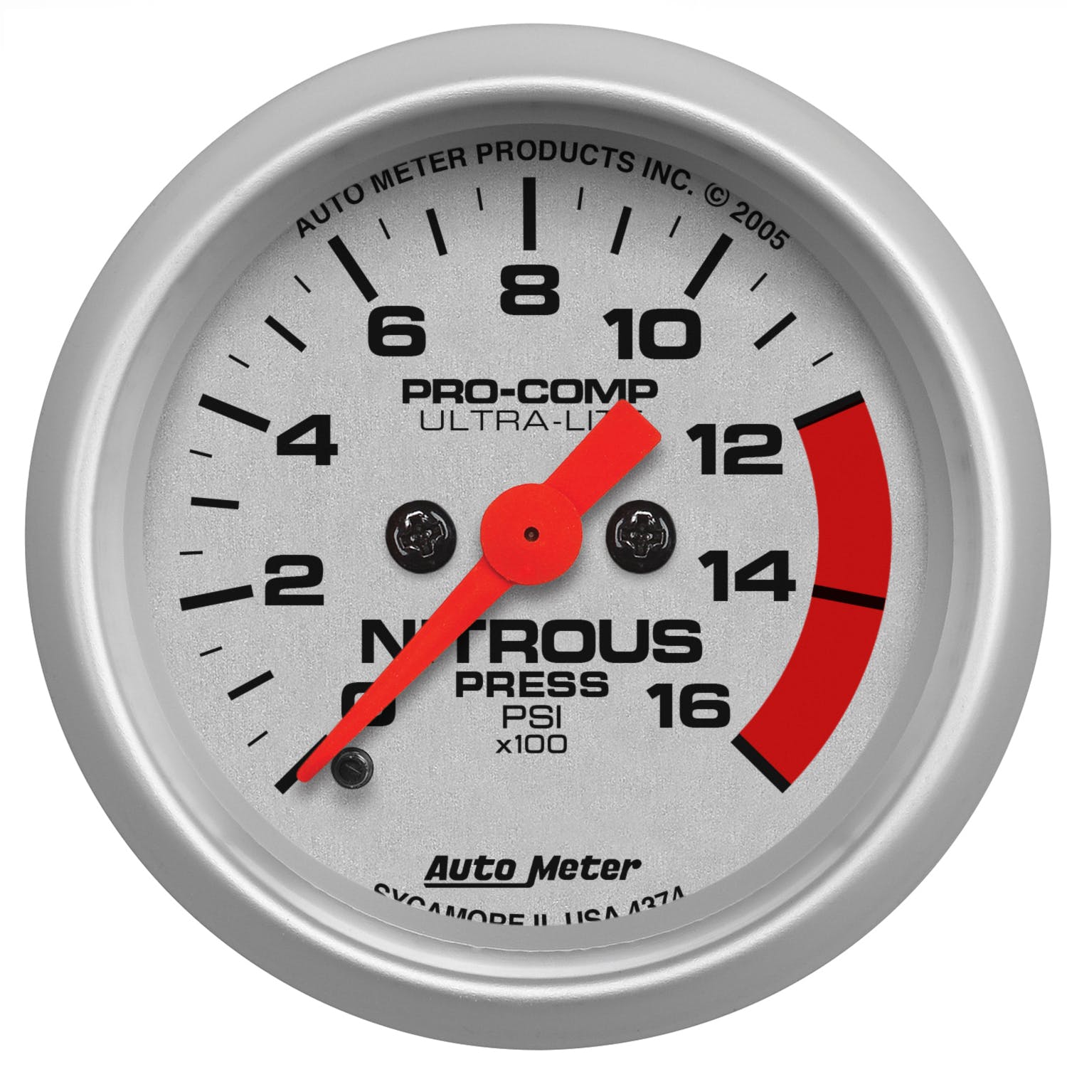 AutoMeter Products 4374 Gauge; Nitrous Pressure; 2 1/16in.; 1600psi; Digital Stepper Motor; Ultra-Lite