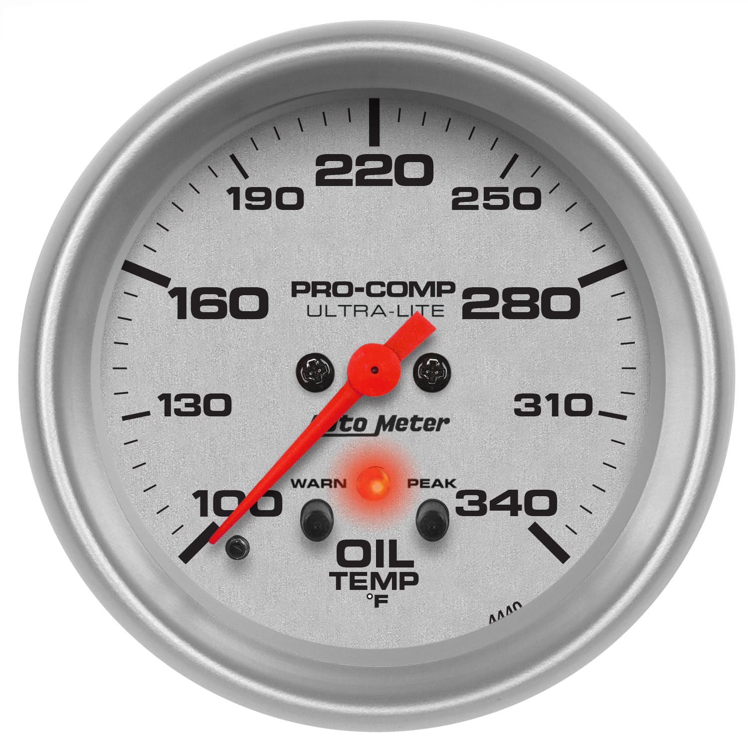AutoMeter Products 4440 Ultra-Lite Electric Oil Temperature Gauge 2 5/8 in. 100 - 340 Deg. F w/Peak