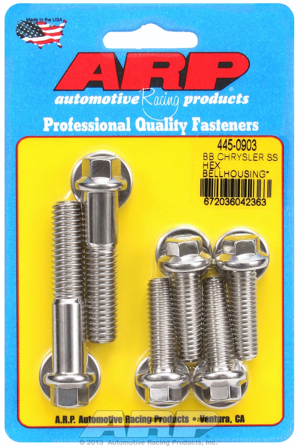 ARP 445-0903 BB Stainless Steel hex bellhousing bolt kit