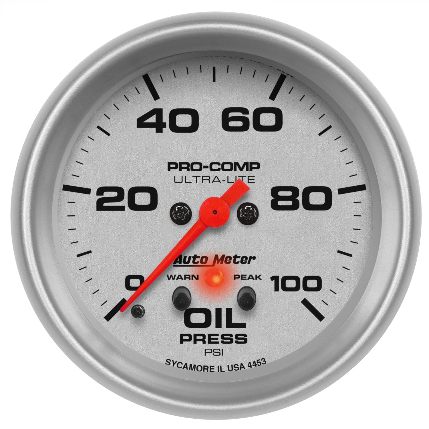 AutoMeter Products 4453 Oil Pressure Gauge, 2 5/8, 100Psi, Digital Stepper Motor, Ultra-Lite