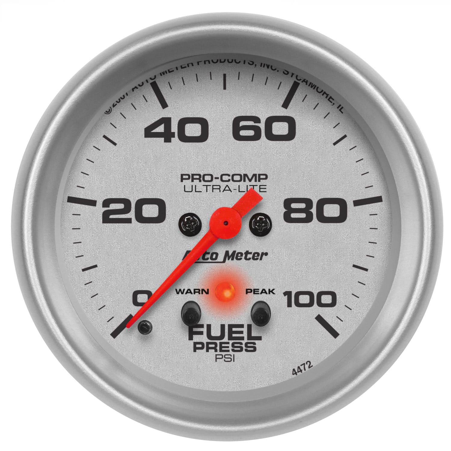 AutoMeter Products 4472 Gauge; Fuel Press; 2 5/8in.; 100psi; Digital Stepper Motor w/Peak/Warn; Ultra-Li