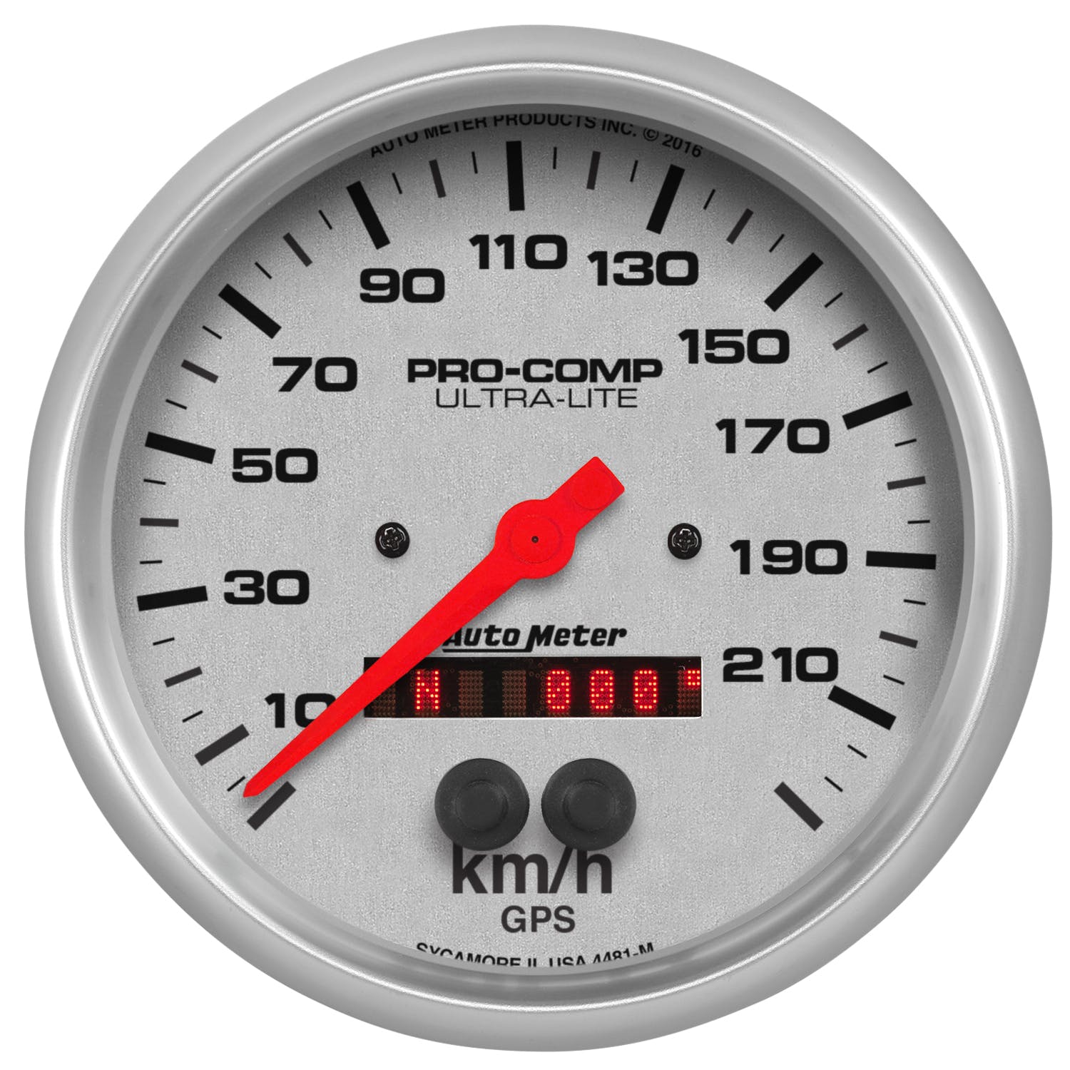 AutoMeter Products 4481-M Speedometer Gauge, 5, 225KM/H, GPS, Ultra-Lite