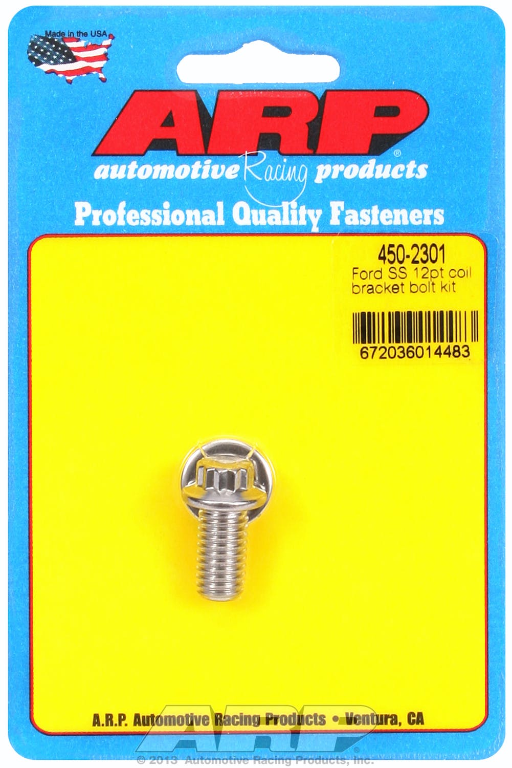 ARP 450-2301 Stainless Steel 12pt coil bracket bolt kit