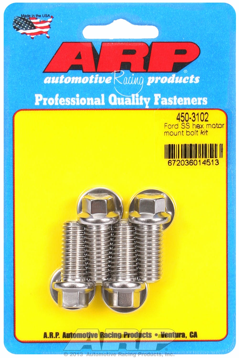ARP 450-3102 Stainless Steel hex motor mount bolt kit