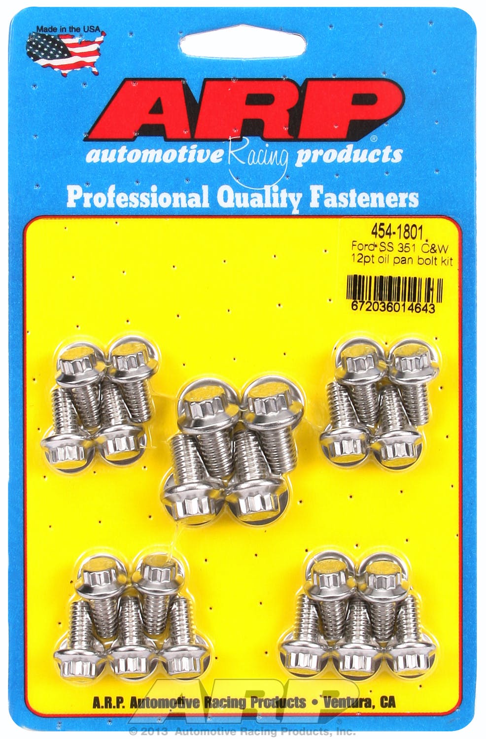ARP 454-1801 Stainless Steel and W 12pt oil pan bolt kit