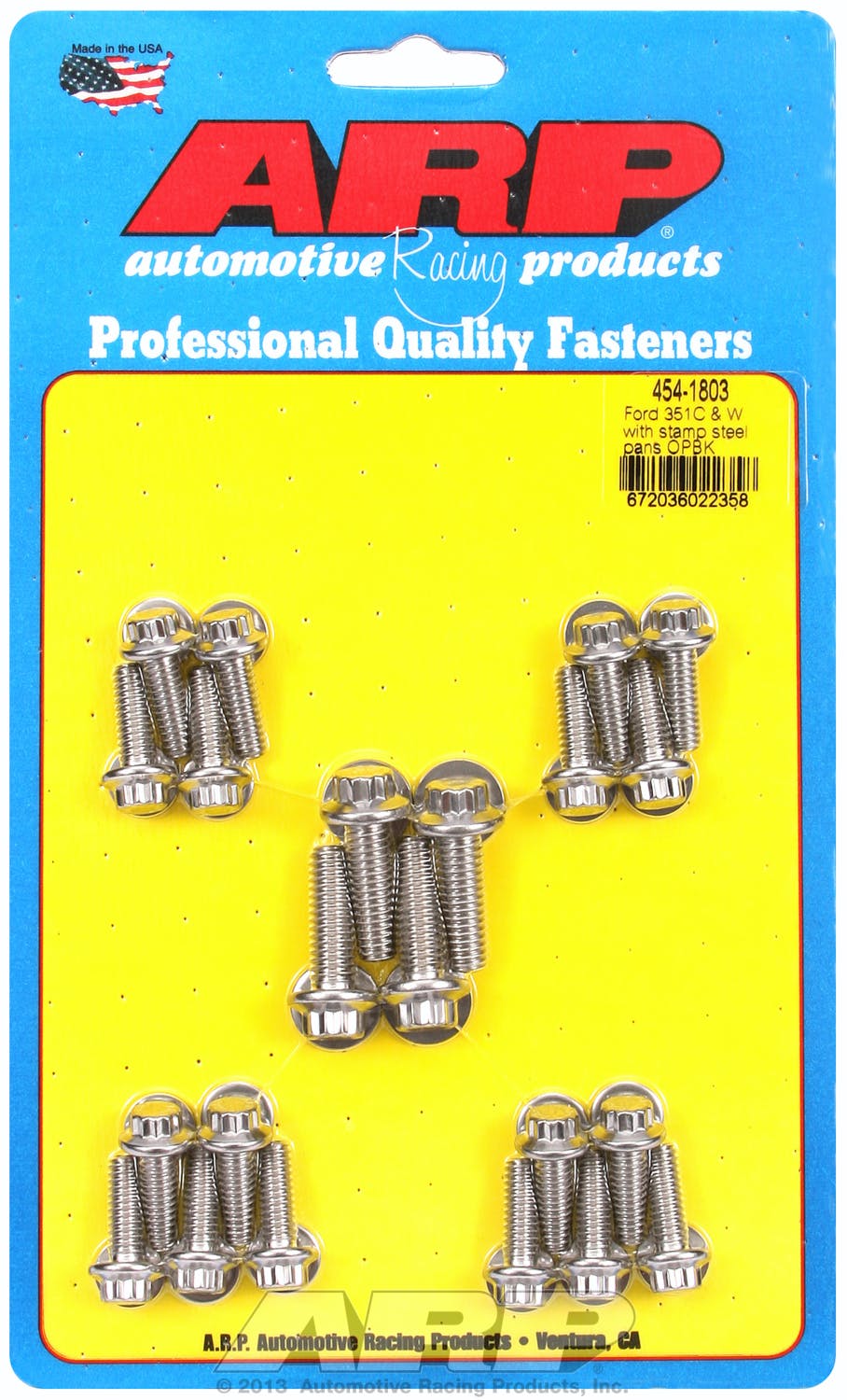 ARP 454-1803 Stainless Steel 12pt and W oil pan bolt kit