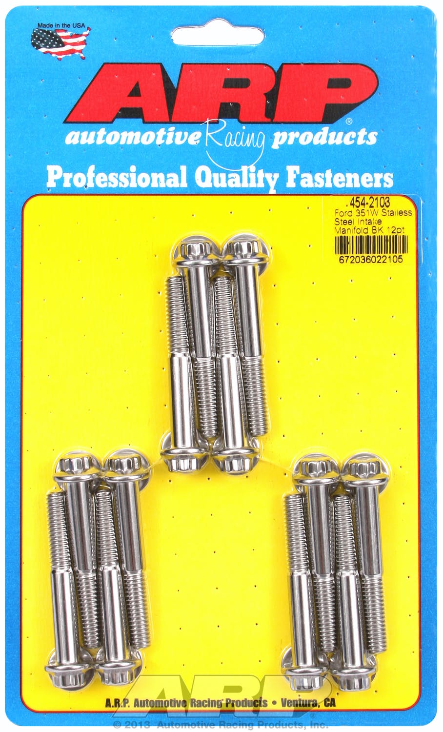 ARP 454-2103 Stainless Steel 12pt intake manifold bolt kit