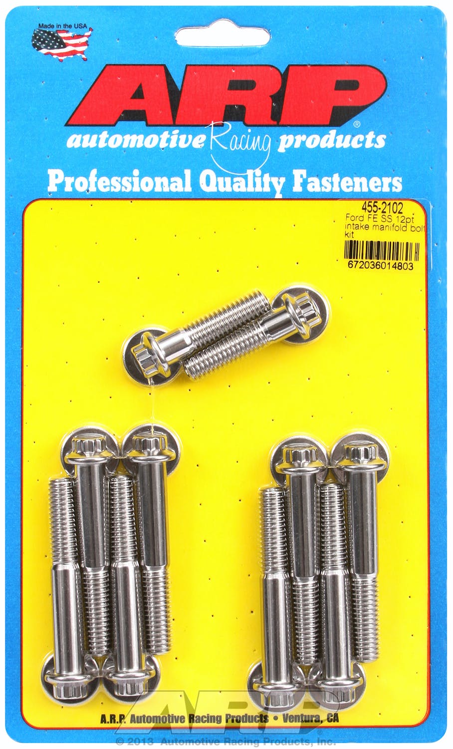 ARP 455-2102 Stainless Steel 12pt intake manifold bolt kit
