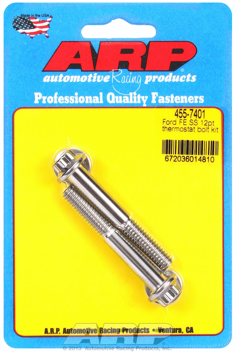 ARP 455-7401 Stainless Steel 12pt thermostat bolt kit