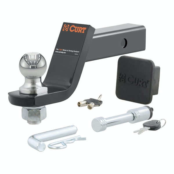 CURT 45554 Towing Starter Kit with 2 Ball (2 Shank, 7,500 lbs, 4 Drop)