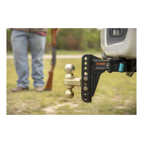 CURT 45900 Adjustable Channel Mount with Dual Ball (2 Shank, 14,000 lbs., 6 Drop)
