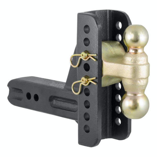 CURT 45902 Adjustable Channel Mount with Dual Ball (2-1/2 Shank, 20,000 lbs., 6 Drop)