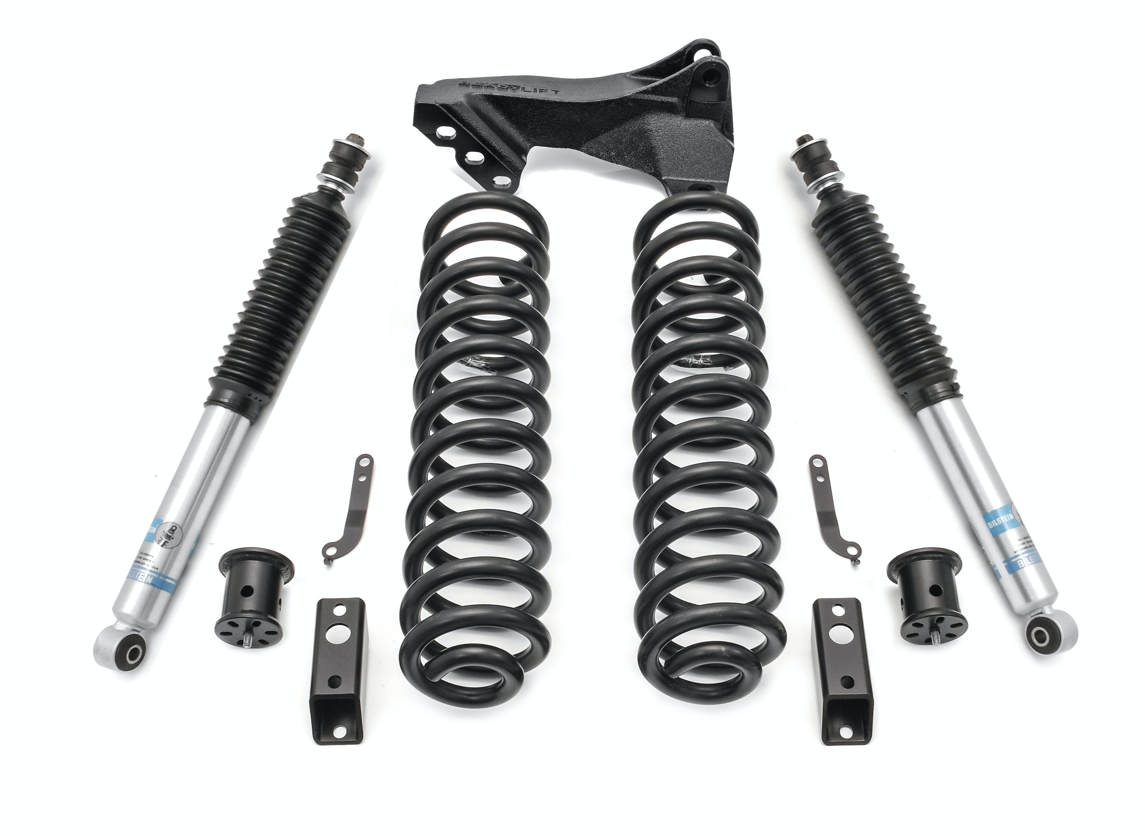 ReadyLIFT 46-2723 2.5" Coil Spring Front Lift Kit-Bilstein Front Shocks and Front Track Bar Bracket