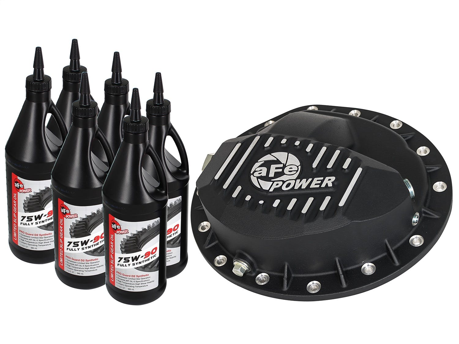 AFE 46-70362-WL Pro Series Rear Differential Cover Black w/Machined Fins; w/Gear Oil
