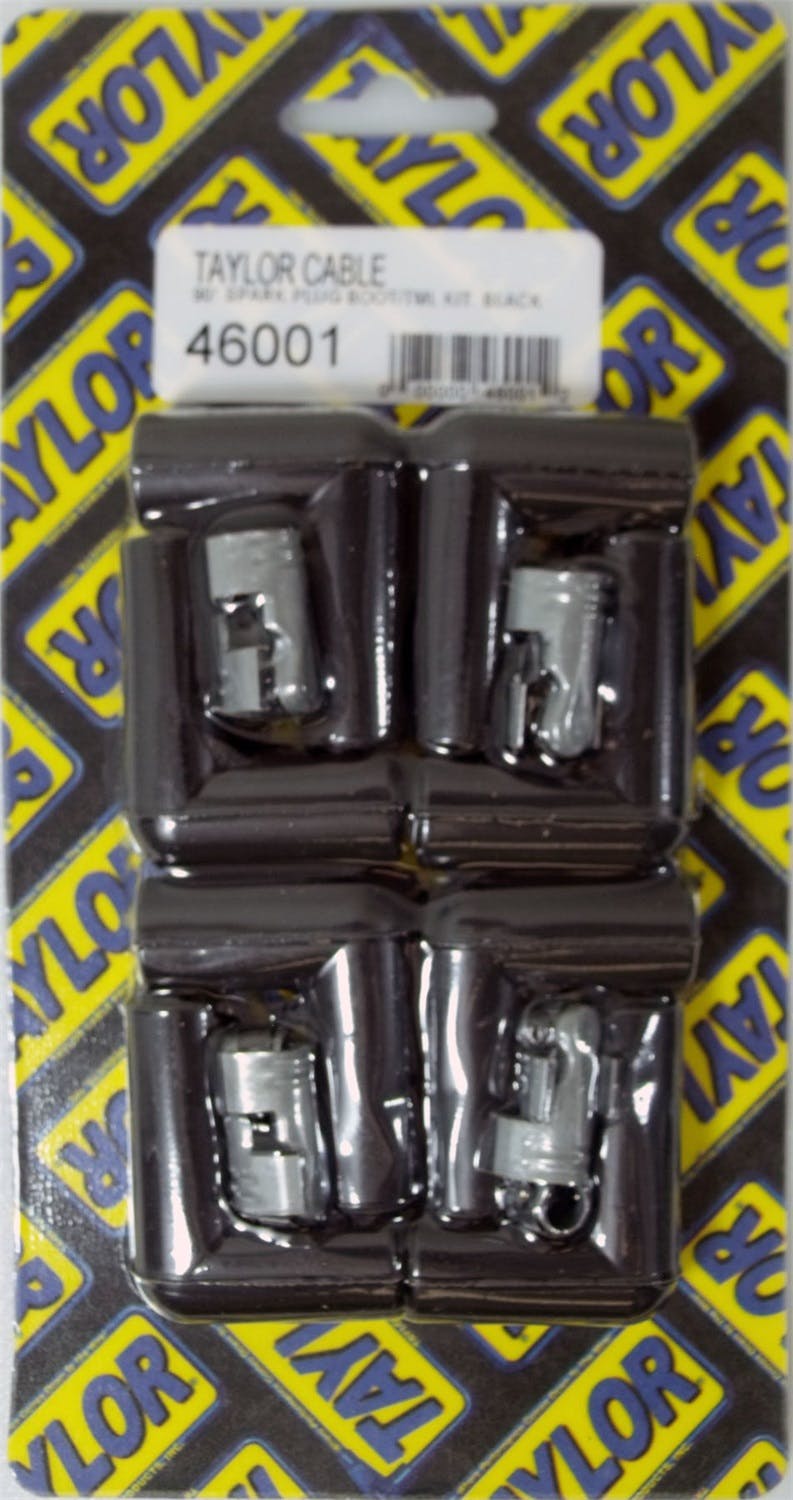 Taylor Cable Products 46001 Spark Plug Boot/Terminal Kit black 90 deg