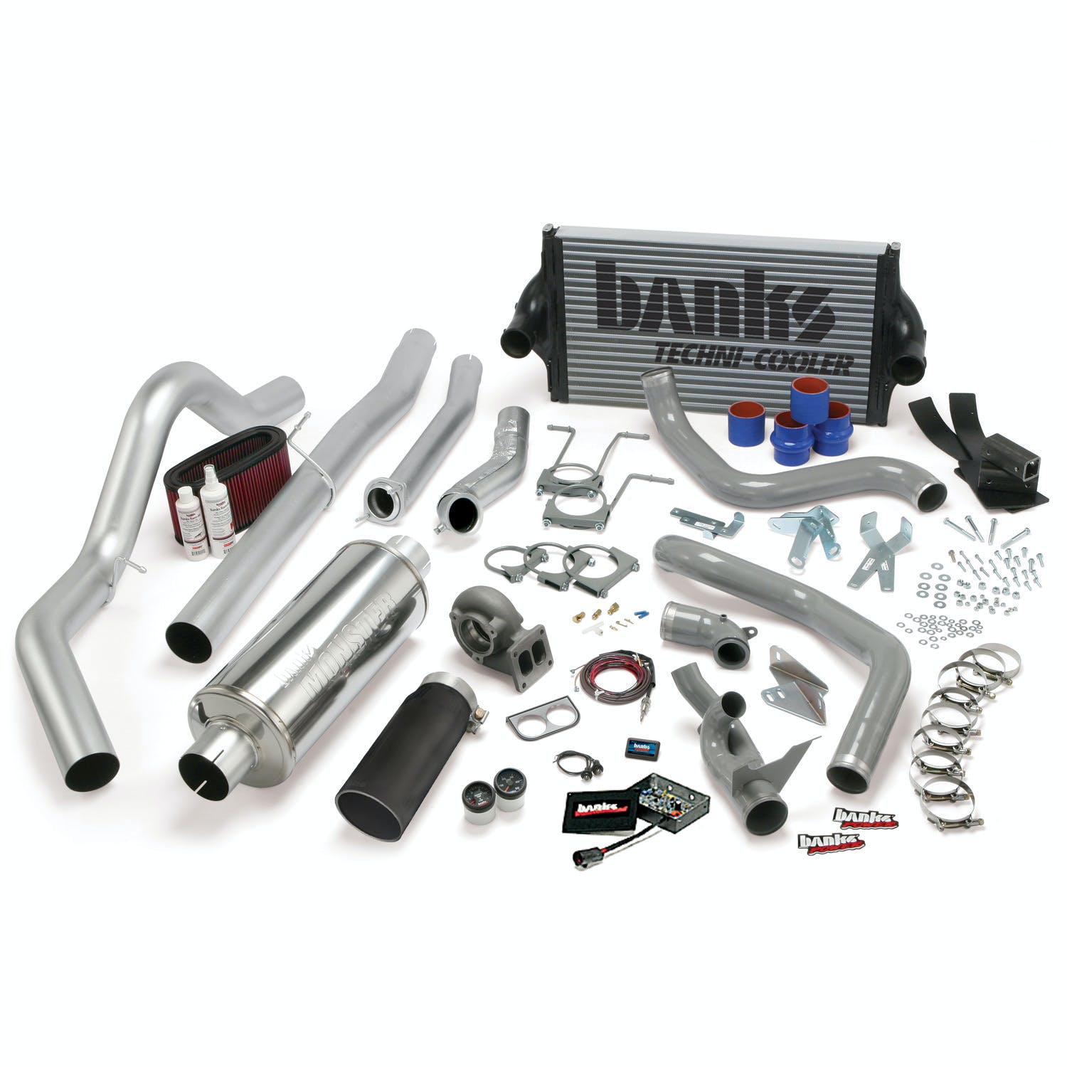 Banks Power 46356-B PowerPack System; Single Exh; S/S-Black Tip-1994-97 Ford 7.3L; CCLB; Auto