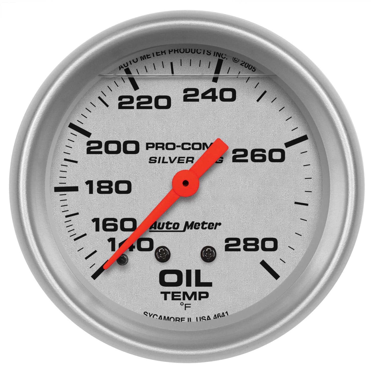 AutoMeter Products 4641 Ultra-Lite LFGs Oil Temperature Gauge 2 5/8in. 140-280F Incl. 6ft. Tubing 0.5