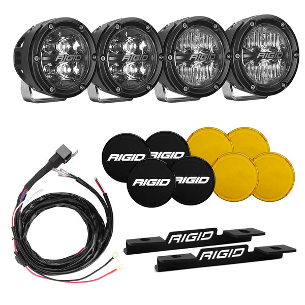 RIGID Industries 46722 A-Pillar Light Kit with a set of 360 Spot and a set 360 Drive Lights