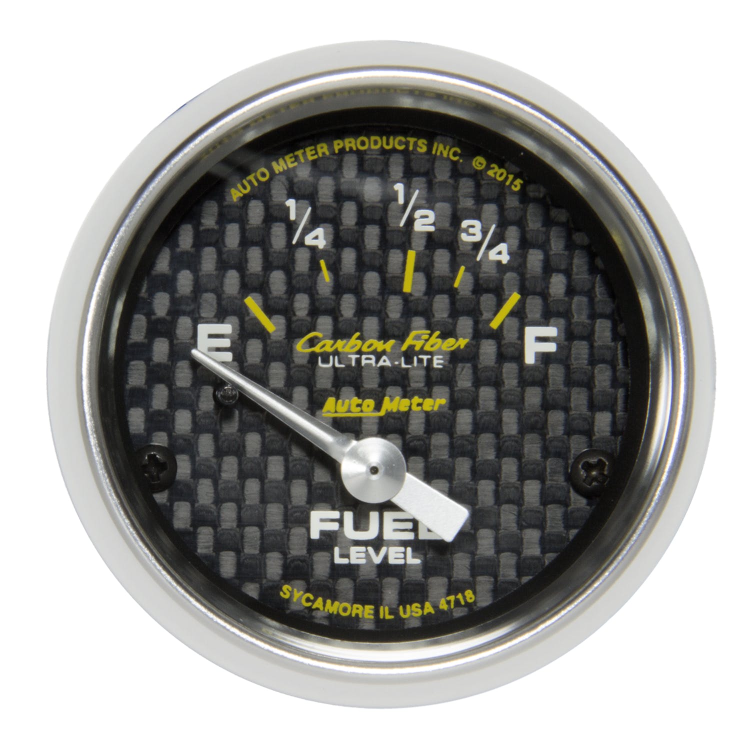 AutoMeter Products 4718 Fuel Level Gauge 2 1/16 Electric Carbon Fiber 16?E to 158?F