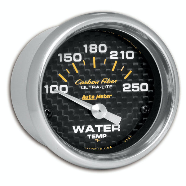 AutoMeter Products 4737-M GAUGE; WATER TEMP; 2 1/16in.; 40-120deg.C; ELECTRIC; CARBON FIBER