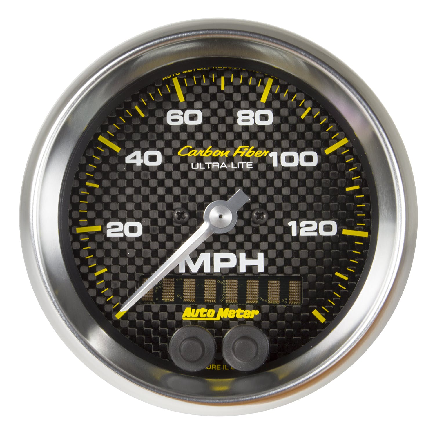 AutoMeter Products 4780 Speedometer Gauge, 3 3/8in, 140mph, GPS, Carbon Fiber