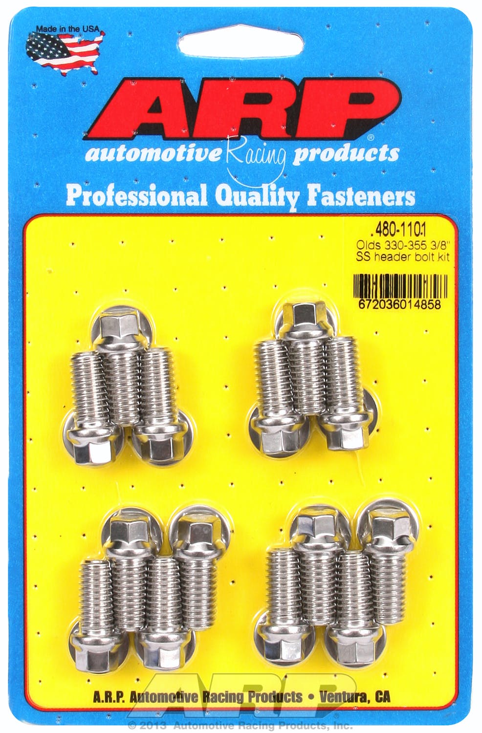 ARP 480-1101 330-455 3/8 Stainless Steel header bolt kit