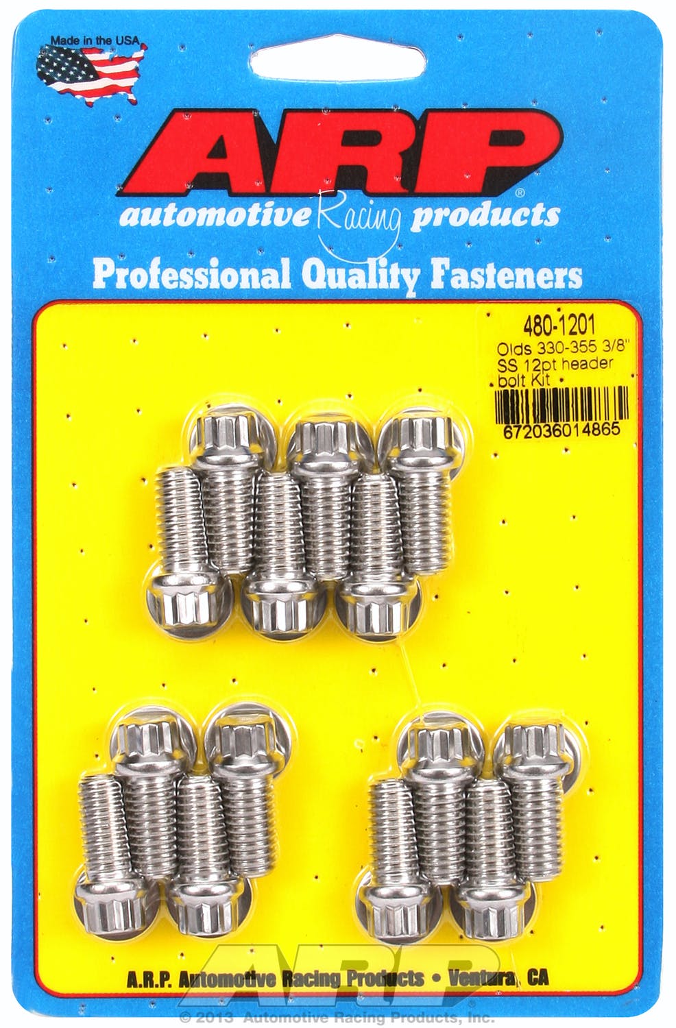 ARP 480-1201 330-455 3/8 Stainless Steel 12pt header bolt kit