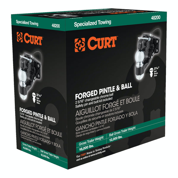 CURT 48200 Ball and Pintle Hitch (2-5/16 Ball, 16,000 lbs. Ball Capacity)