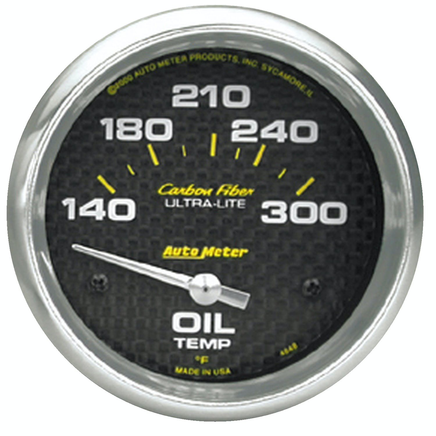 AutoMeter Products 4848 Gauge; Oil Temp; 2 5/8in.; 140-300° F; Electric; Carbon Fiber