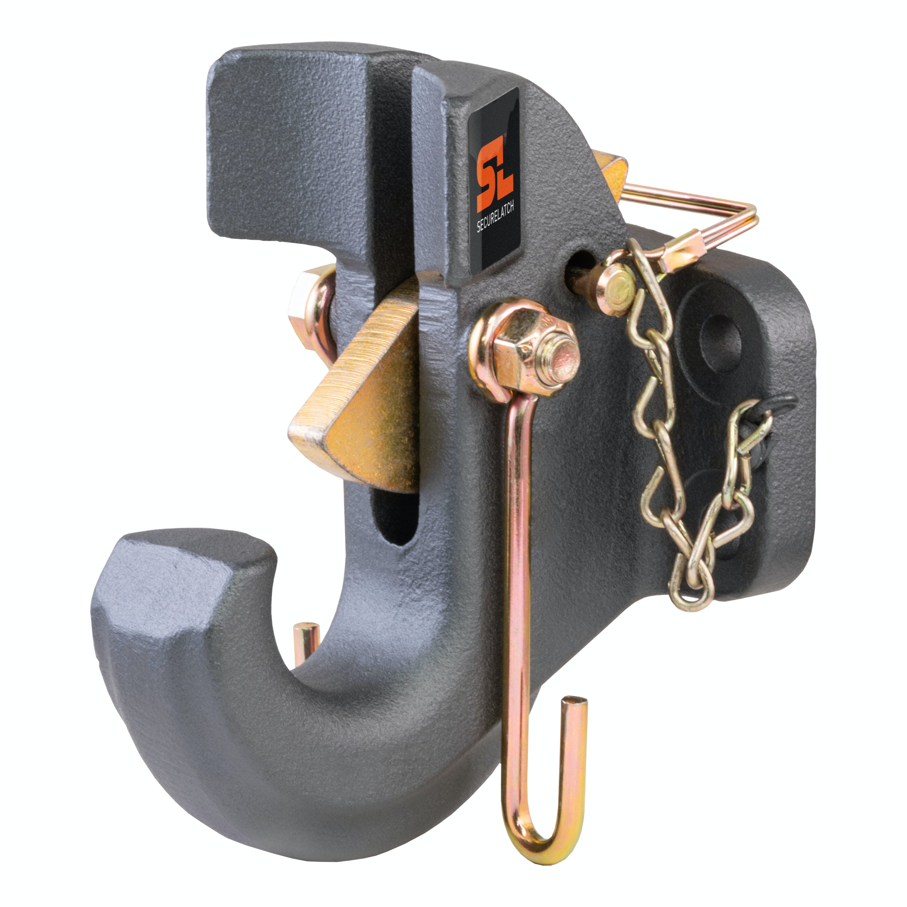 CURT 48505 SecureLatch Pintle Hook (30,000 lbs, 2-1/2 or 3 Lunette)