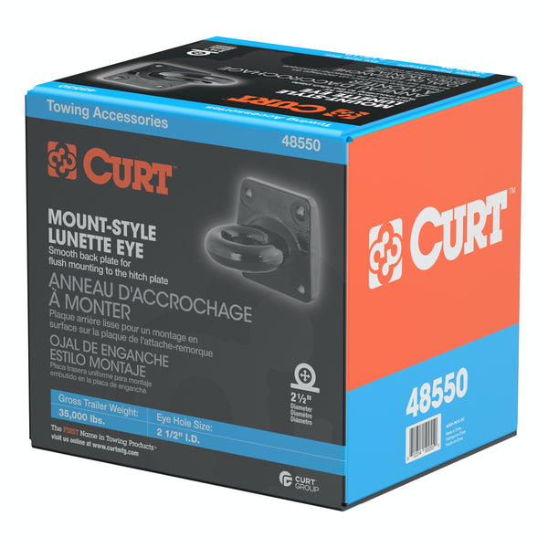 CURT 48550 Flush-Mount Lunette Ring (35,000 lbs., 2-1/2 I.D.)