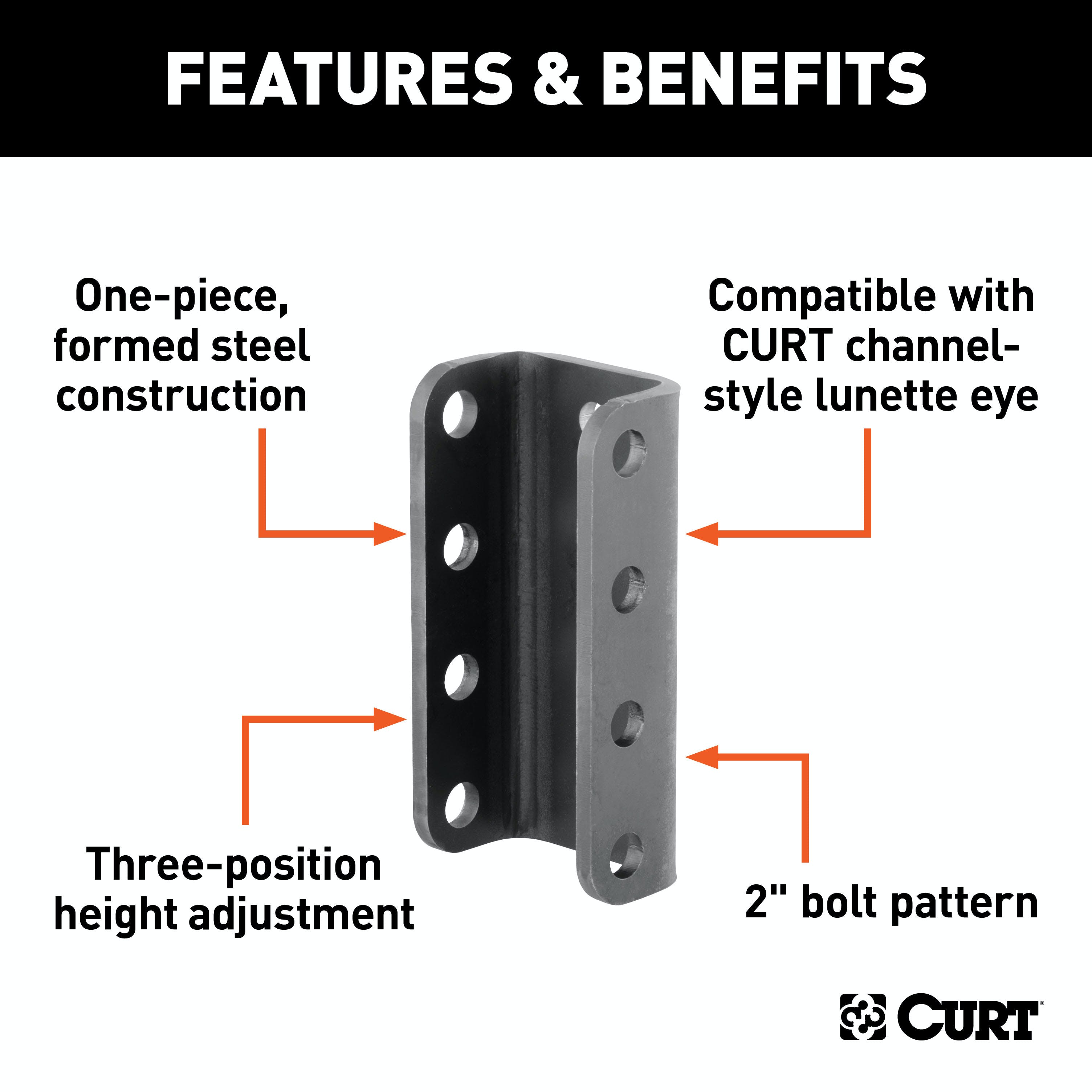CURT 48610 Adjustable Coupler Channel (3 I.D., 7-1/2 High)