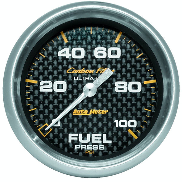 AutoMeter Products 4863 Gauge; Fuel Pressure; 2 5/8in.; 100psi; Digital Stepper Motor; Carbon Fiber