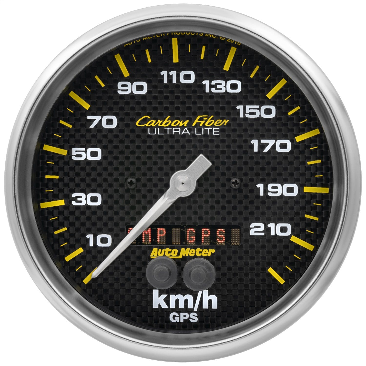 AutoMeter Products 4881-M Speedometer Gauge, 5, 225km/h, GPS, Carbon Fiber