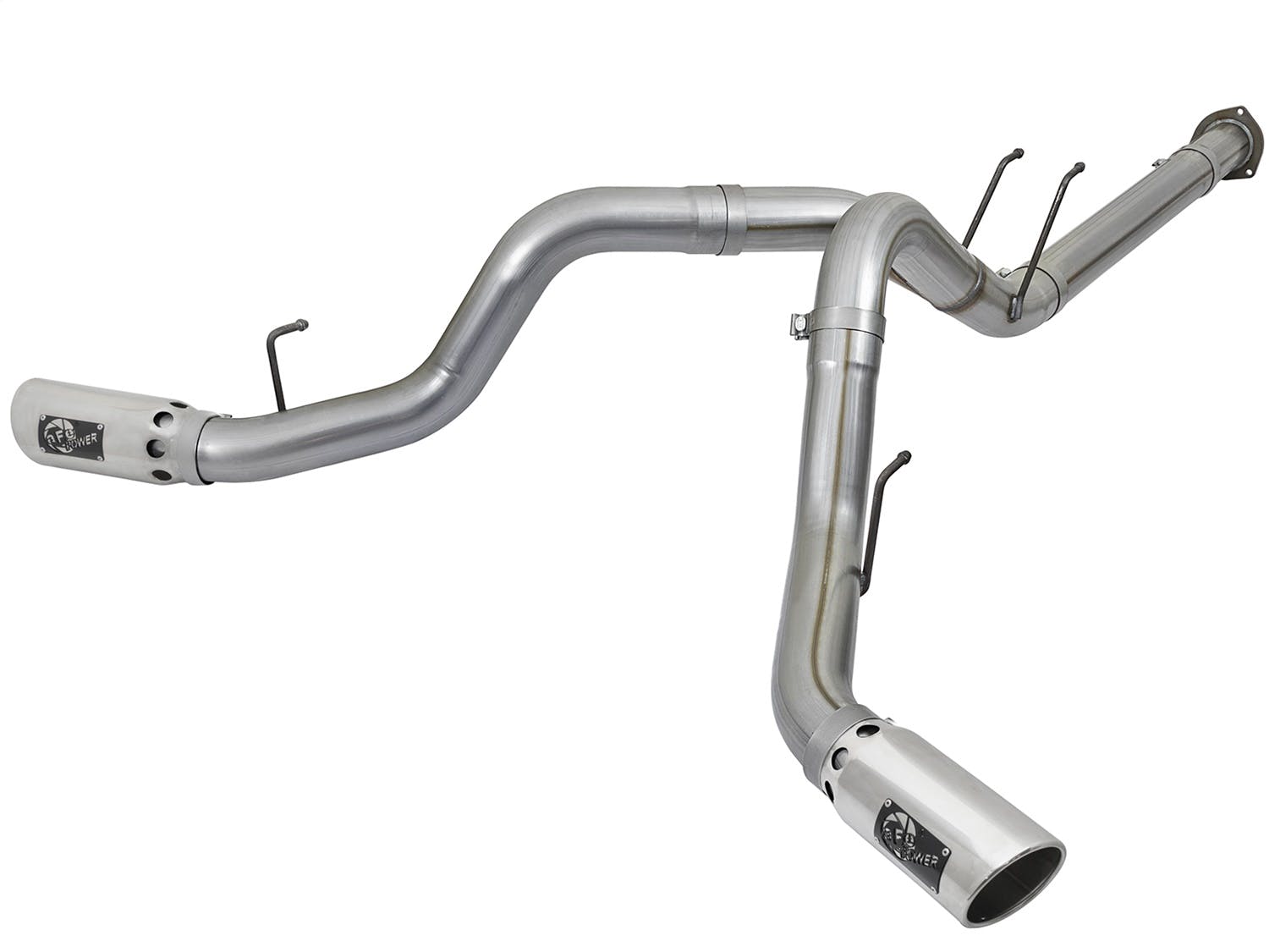 AFE 49-43092-P Large Bore-HD 4in 409 Stainless Steel DPF-Back Exhaust System w/Polished Tip