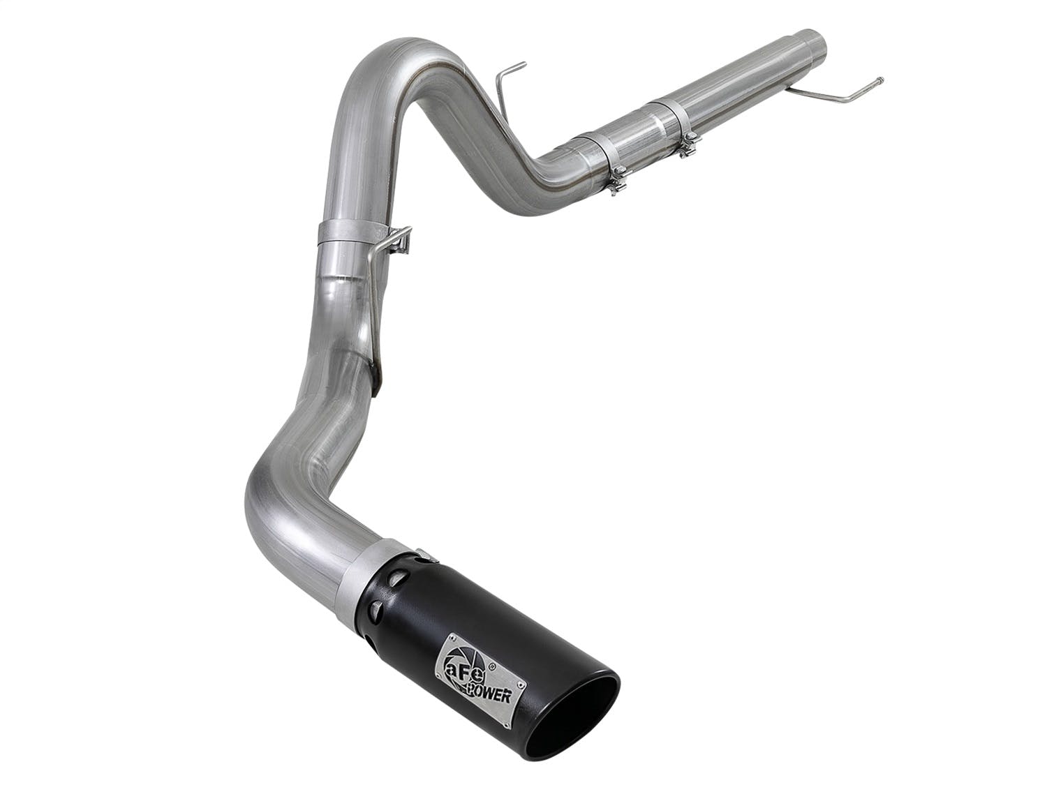 AFE 49-43106-B Large Bore-HD 4 IN 409 Stainless Steel DPF-Back Exhaust System w/Black Tip