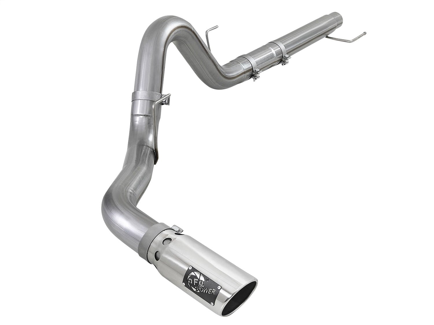 AFE 49-43106-P Large Bore-HD 4 IN 409 Stainless Steel DPF-Back Exhaust System w/Polished Tip
