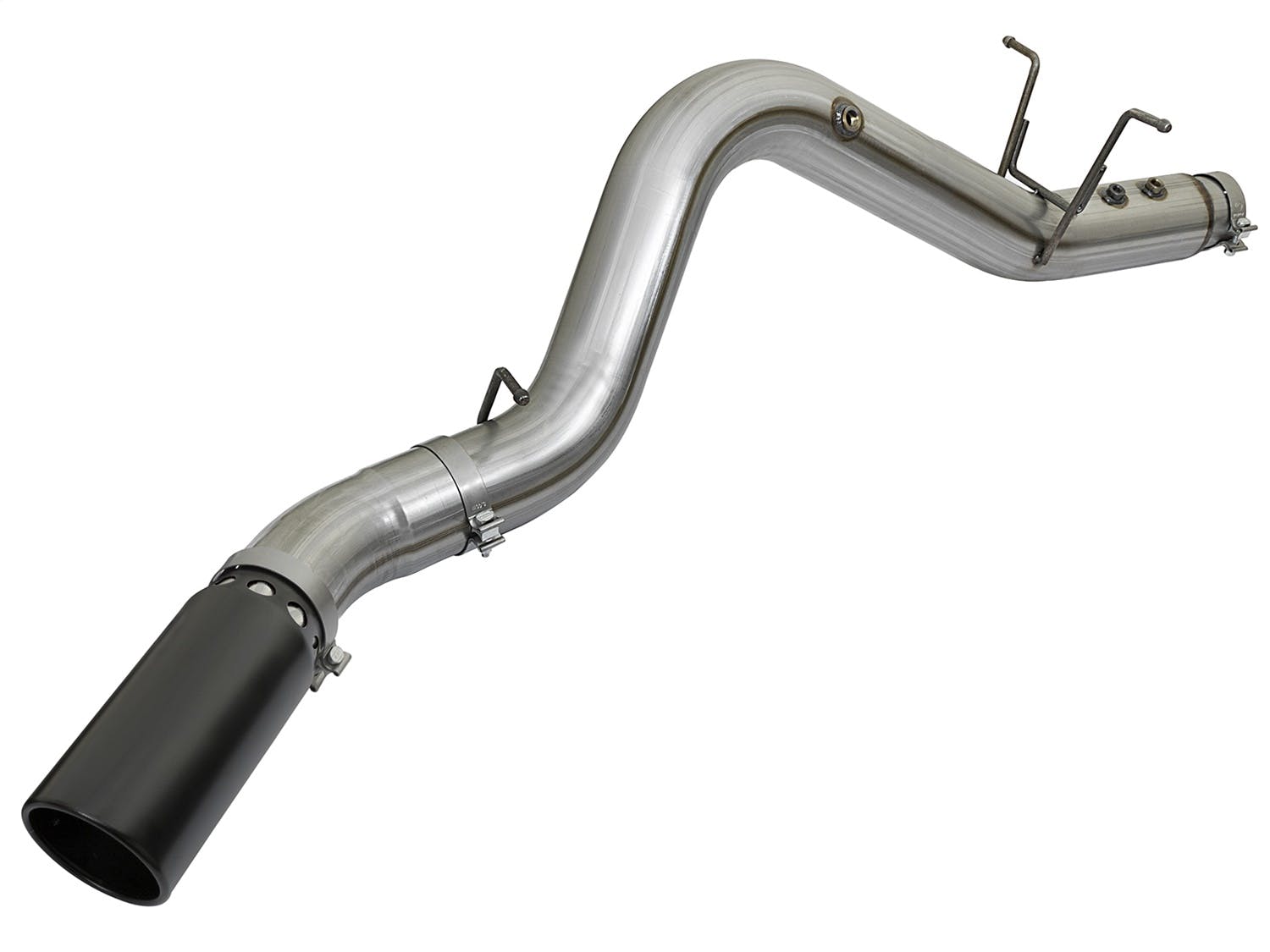 AFE 49-44085-B Large Bore-HD 4in 409 Stainless Steel DPF-Back Exhaust System w/Black Tip